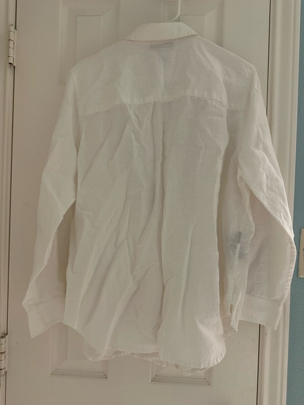 Vintage Ralph Lauren 100% Linen Floral Embroidered White L/S Button Shirt Top 1X - Picture 4 of 5